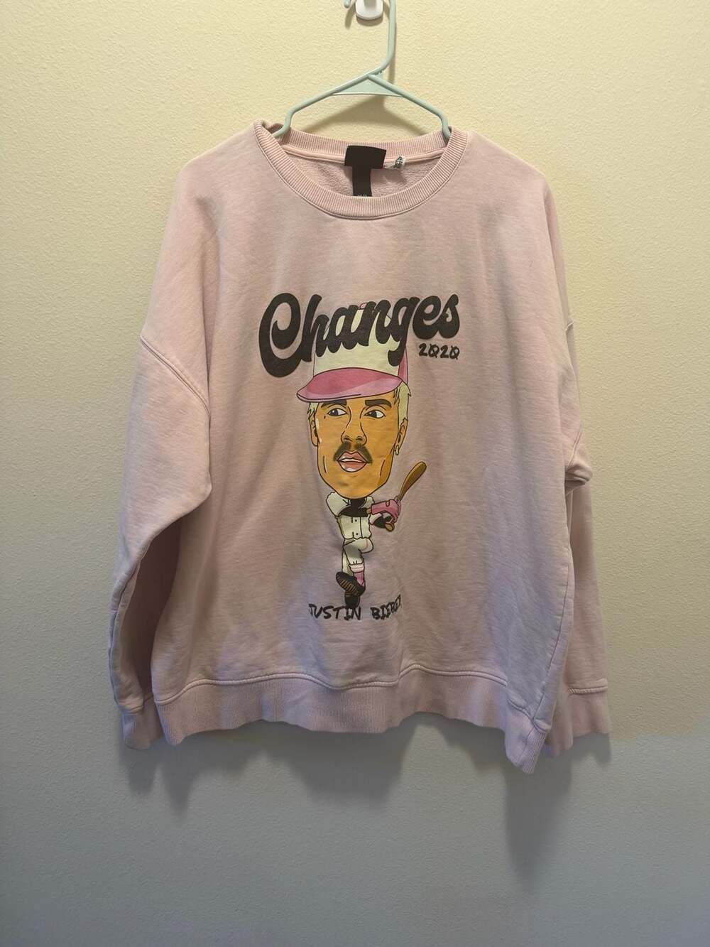H&M x Justin Bieber Changes 2020 Oversized Relaxed Fit Sweatshirt Pink XXL